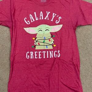 Star Wars baby yoda christmas Shirt - Red with Green and White